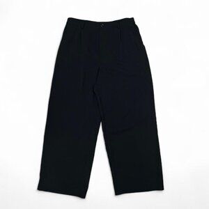 Feiersi Wide Leg Dress Pants Black XL High Rise Pleated Elastic Waist